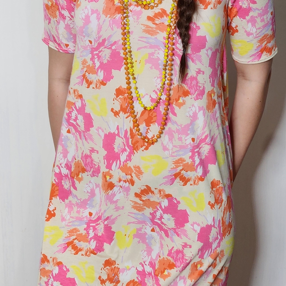 ""Strawberry Lemonade"" Summer Edition Womens  Colorful Floral Print Dress